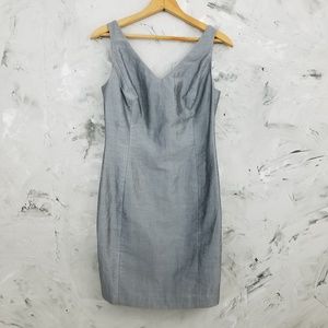 LOFT Silvery Gray Linen Cocktail / Evening Dress